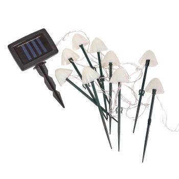 Preview: Solarlicht-Pilze "LumiShrooms" - Solarleuchte mit 10 Pilzen zum Stecken (20 cm)